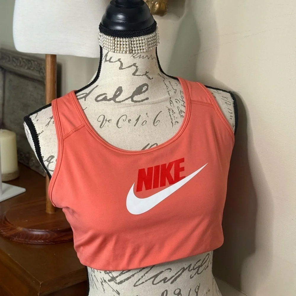 Nike Sports Coral Bra Dri-FIT Swoosh Moisture-Wicking